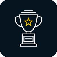 Trophy Line Red Circle Icon vector