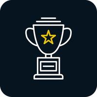 Trophy Line Red Circle Icon vector