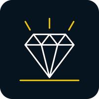 Diamond Line Red Circle Icon vector