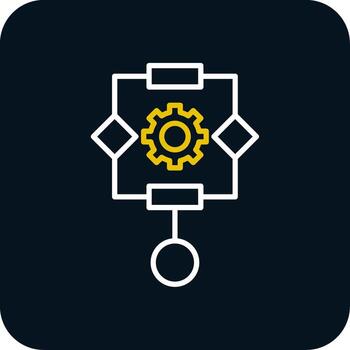 Algorithm Line Red Circle Icon vector