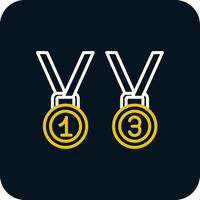 Medals Line Red Circle Icon vector