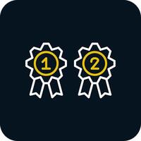 Medals Line Red Circle Icon vector