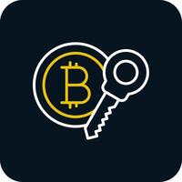 Bitcoin Line Red Circle Icon vector