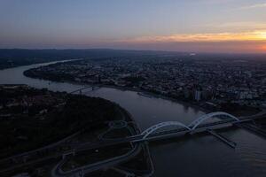 Sunset over the Beautiful City Novi Sad, Seerbia photo