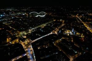 Aerial Beautiful City at Night Novi Sad, for the new year photo