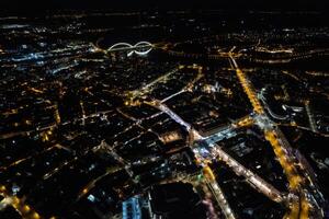 Aerial Beautiful City at Night Novi Sad, for the new year photo