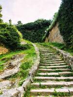 escalera líder a el petrovaradina fortaleza, novi triste, serbia foto