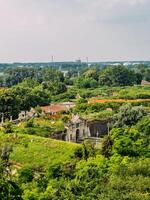 ver desde el petrovaradina fortaleza a el Belgrado puerta, novi triste, serbia foto