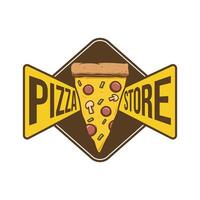 Pizza store logo design template vector