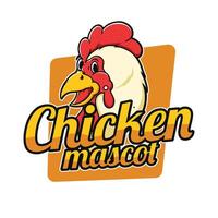 Chicken mascot logo drawing template vector