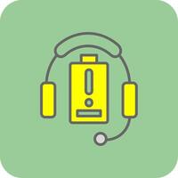 Headphones Glyph Gradient Corner Icon vector