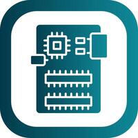 Circuit Board Glyph Gradient Corner Icon vector