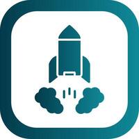 Rocket Launch Glyph Gradient Corner Icon vector