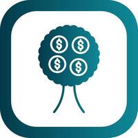 Money Tree Glyph Gradient Corner Icon vector