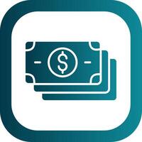 Banknotes Glyph Gradient Corner Icon vector