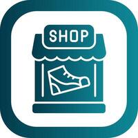 Shoe Shop Glyph Gradient Corner Icon vector