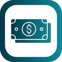 Dollar Bill Glyph Gradient Corner Icon vector