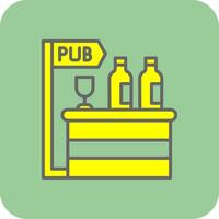 pub glifo degradado esquina icono vector