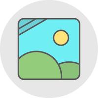 Photo Line Filled Light Icon vector