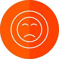 Sad Face Line Yellow White Icon vector