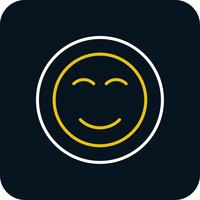 Smile Line Yellow White Icon vector