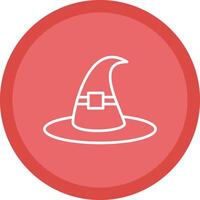 Witch Hat Line Multi Circle Icon vector