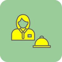 Waiter Filled Yellow Icon vector