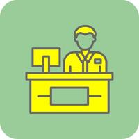 Cashier Filled Yellow Icon vector