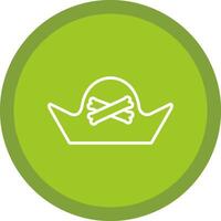 Pirate Hat Line Multi Circle Icon vector