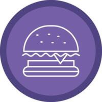 hamburguesa rápido comida línea multi circulo icono vector