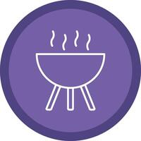 BBQ Grill Line Multi Circle Icon vector