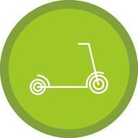 patada scooter línea multi circulo icono vector