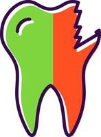 Broken Tooth filled Design Icon vector