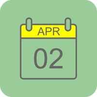 April Filled Yellow Icon vector