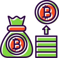 Bitcoin filled Design Icon vector