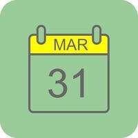 March Filled Yellow Icon vector