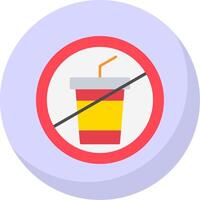 No Drink Flat Bubble Icon vector