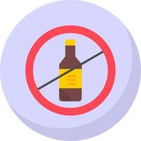 No alcohol plano burbuja icono vector