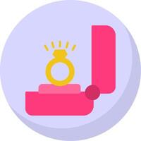 Engagement Ring Flat Bubble Icon vector