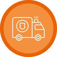 Police Van Line Multi Circle Icon vector