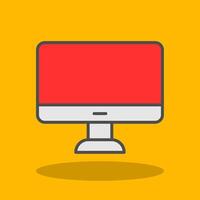 Monitor Filled Shadow Icon vector