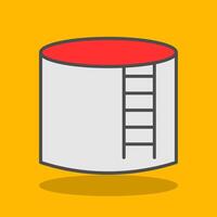 Storage Tank Filled Shadow Icon vector