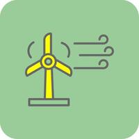 Wind Energy Filled Yellow Icon vector