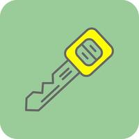 Car Key Filled Yellow Icon vector