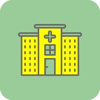 hospital lleno amarillo icono vector