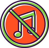 No música lleno diseño icono vector