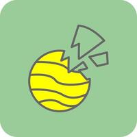 Planet Filled Yellow Icon vector