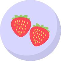 Strawberries Flat Bubble Icon vector