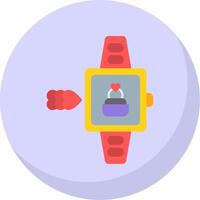 inteligente reloj plano burbuja icono vector