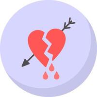 Broken Heart Flat Bubble Icon vector